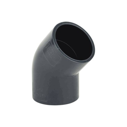 Отвод ПВХ клеевой Дн 90 45гр Ру-16 серый напорный Aquaviva в Ростове-на-Дону