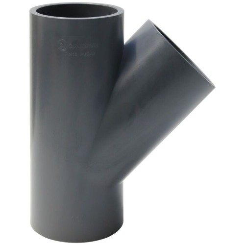 Тройник ПВХ клеевой Дн 110 45гр Ру-16 серый напорный Aquaviva в Ростове-на-Дону