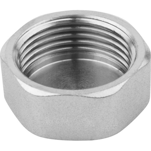 Заглушка нержавеющая шестигранная торцевая ВР (ВН) Ру 16 AISI 304 15 мм 1/2"