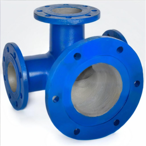 Тройник с пожарной подставкой фланцевый ППТФ Ду 600-300 (L=800-475) ВЧШГ с ЦПП цинк+AL ГОСТ ISO 2531-2012 в Ростове-на-Дону