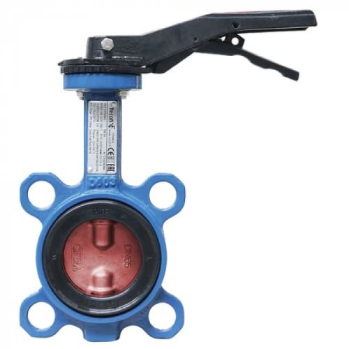Затвор ручной с чугунным диском и рукояткой межфланцевый 1,6 МПа EPDM GG25 125х51 мм в Ростове-на-Дону