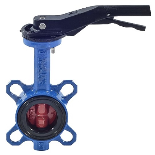 Затвор ручной с чугунным диском и рукояткой межфланцевый 1,6 МПа EPDM VP5445S GGG50 Tecofi 65 мм в Ростове-на-Дону
